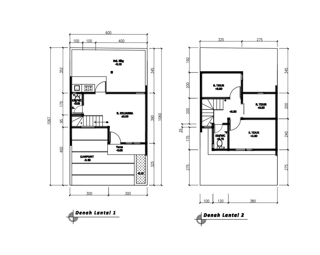 foto denah rumah tipe 50 Compact (3 Kamar) High Ceiling(508) perumahan G-Land Katapang Residence 1