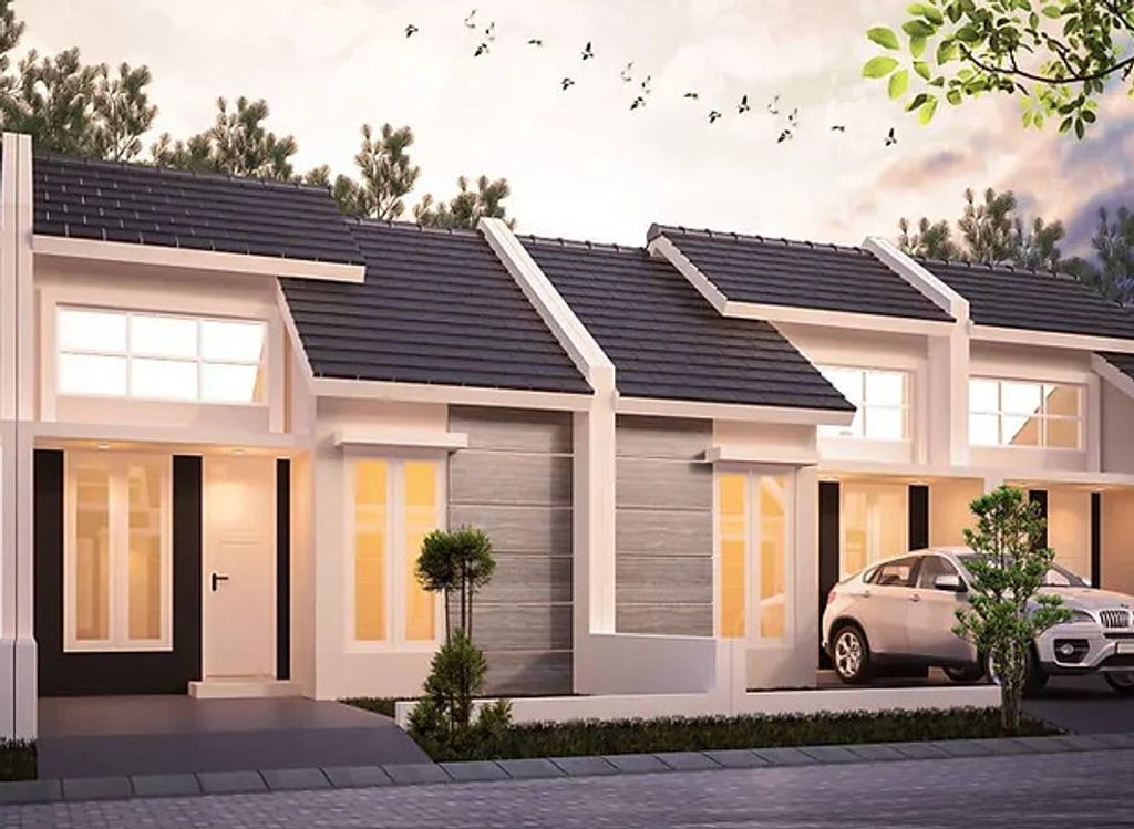 foto tampak rumah tipe 32/72 perumahan Alana Regency Tambak Cemandi Tahap 4,5, dan 6