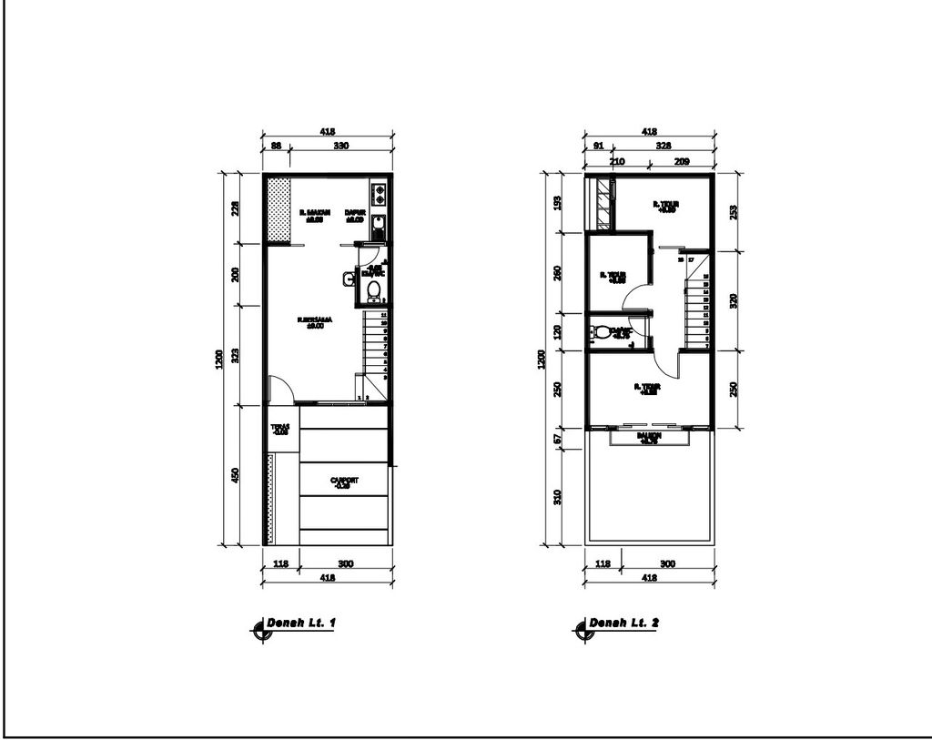 foto denah rumah tipe 63 Compact Classic Modern (744) perumahan City Garden Residence Blok Fontana