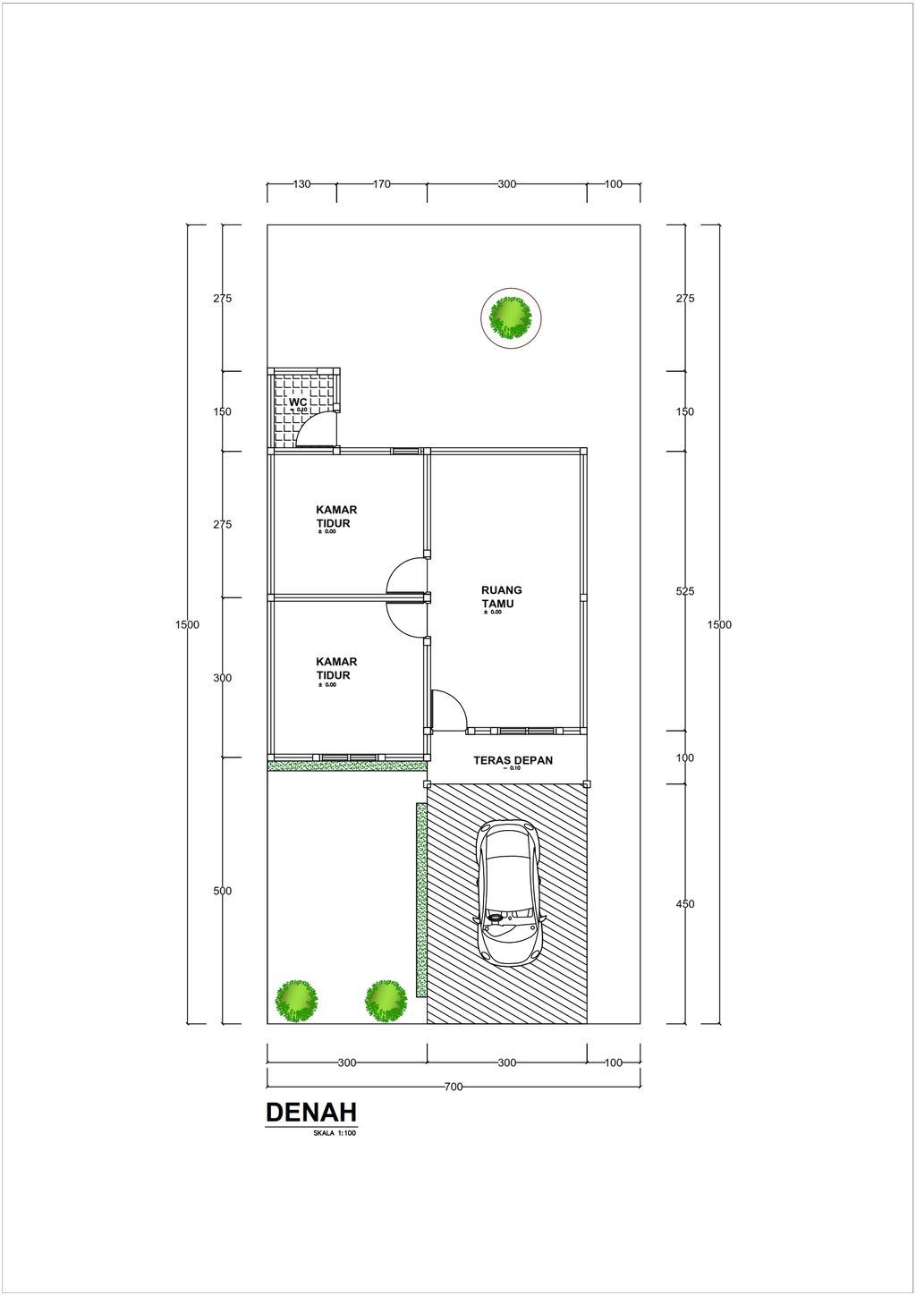 foto denah rumah tipe 36 perumahan The Navy Hills Residence/Bumi Wusa Baru