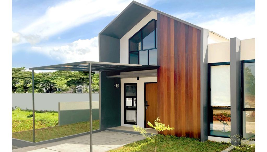 foto tampak rumah tipe PREMIERE GARDEN 34/72 (MEI 24) perumahan GRAND TENJO RESIDENCE-OAKWOOD