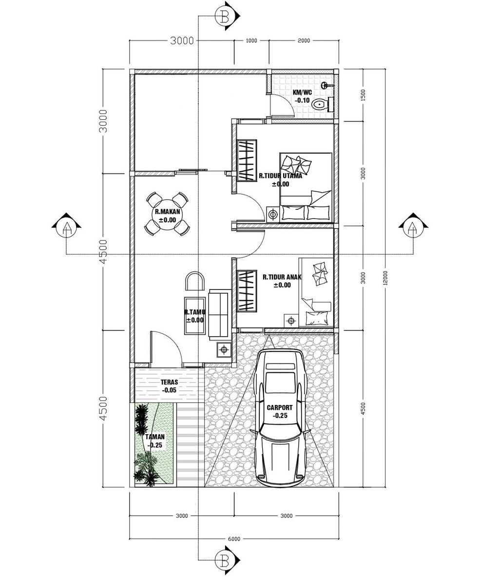 foto denah rumah tipe 36/60 perumahan WISMA CEPU INDAH