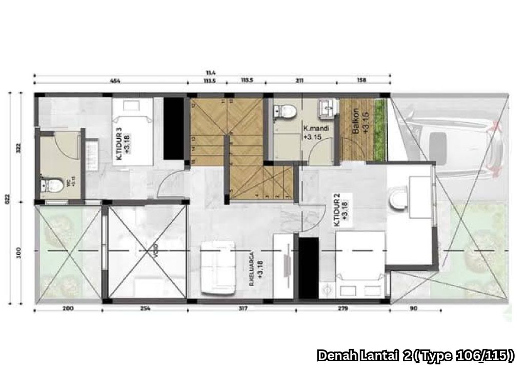 foto denah rumah tipe 105 perumahan JADE ESTATE A