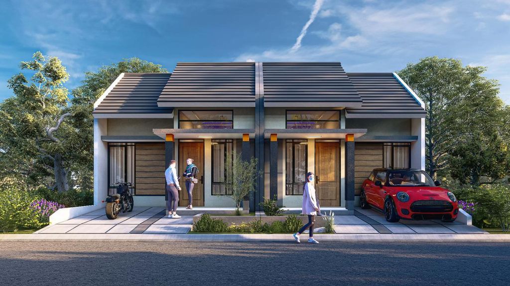 foto tampak rumah tipe 42/90 perumahan PESONA KAHURIPAN 9 TAHAP 2