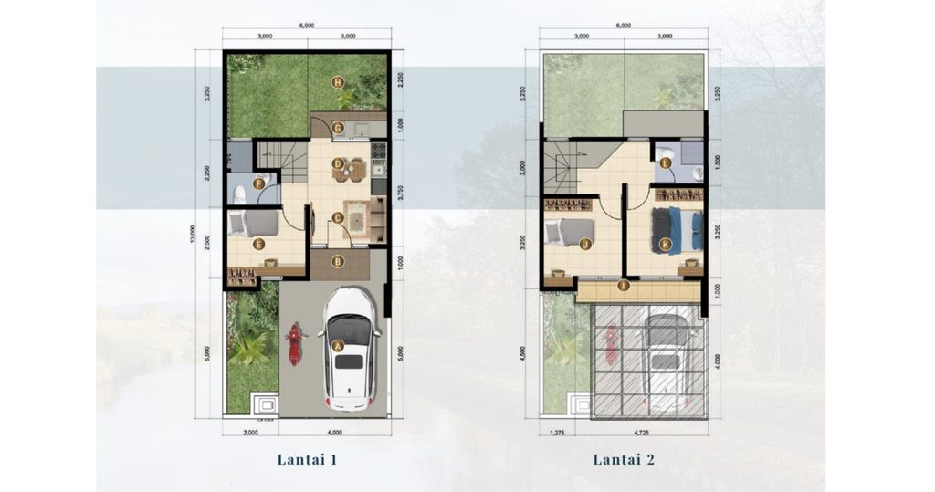 foto denah rumah tipe SAMANEA 60/78 (JULI 24) perumahan GRAND TENJO RESIDENCE-OAKWOOD