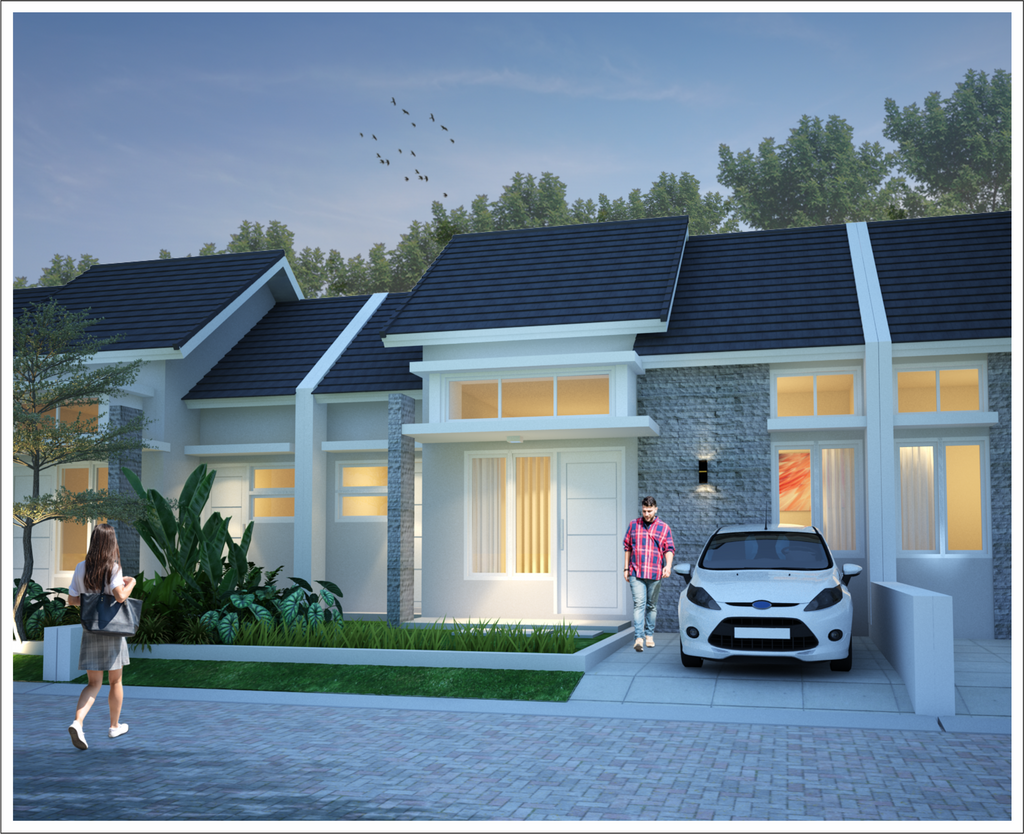 foto tampak rumah tipe 54 perumahan GRAHA SANTIKA 2