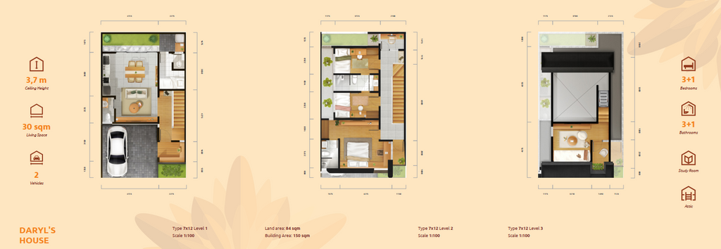 foto denah rumah tipe A11 perumahan Prominence House
