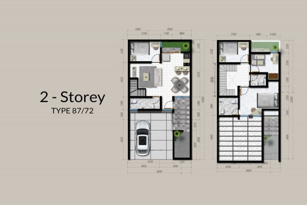 foto denah rumah tipe Jasmine Valley - 76 perumahan The Araya