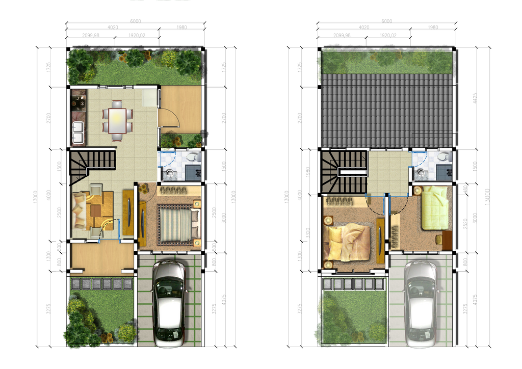 foto denah rumah tipe Clove perumahan Joska Townhouse
