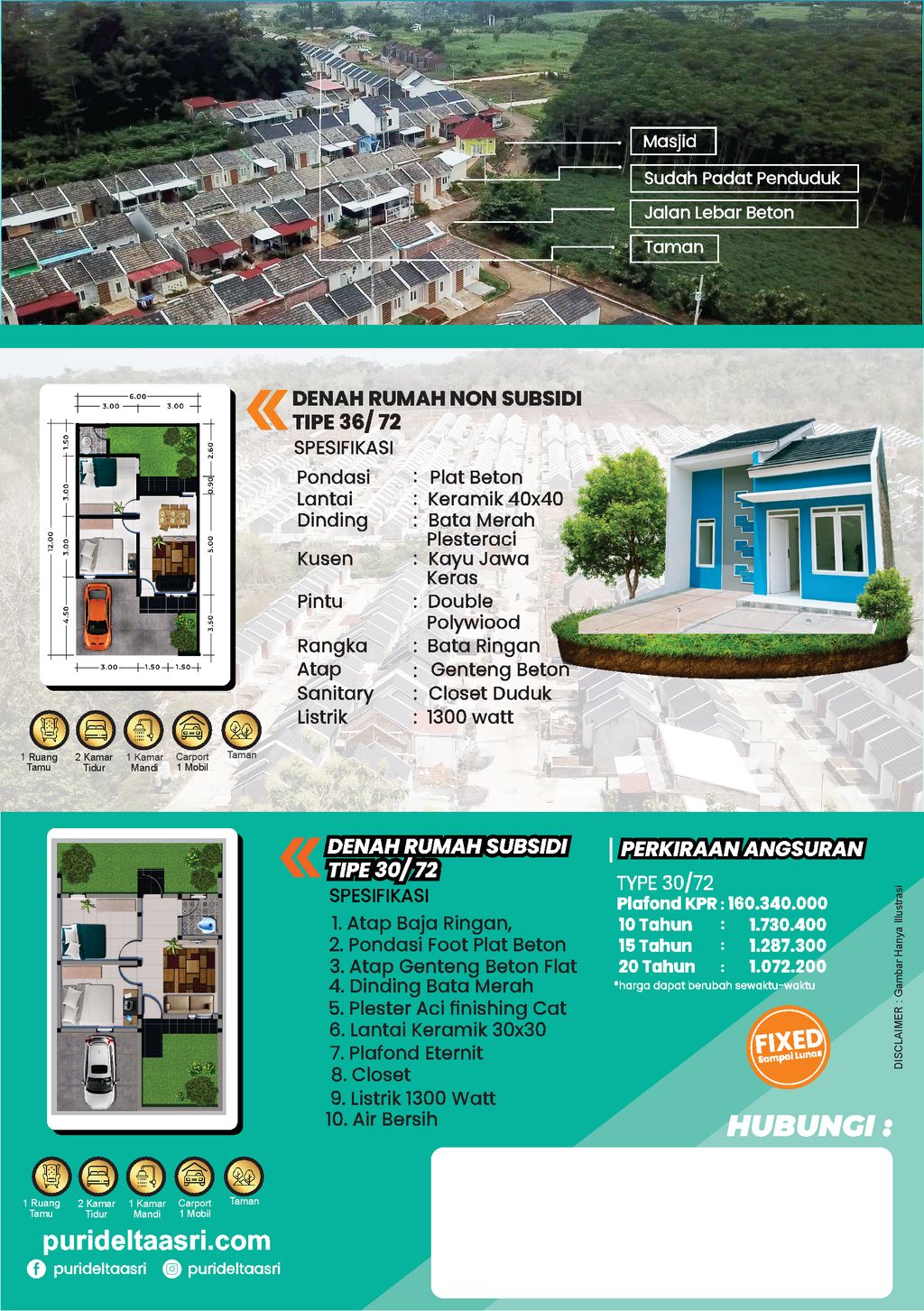 foto denah rumah tipe 28/72 perumahan Puri Delta Asri 8