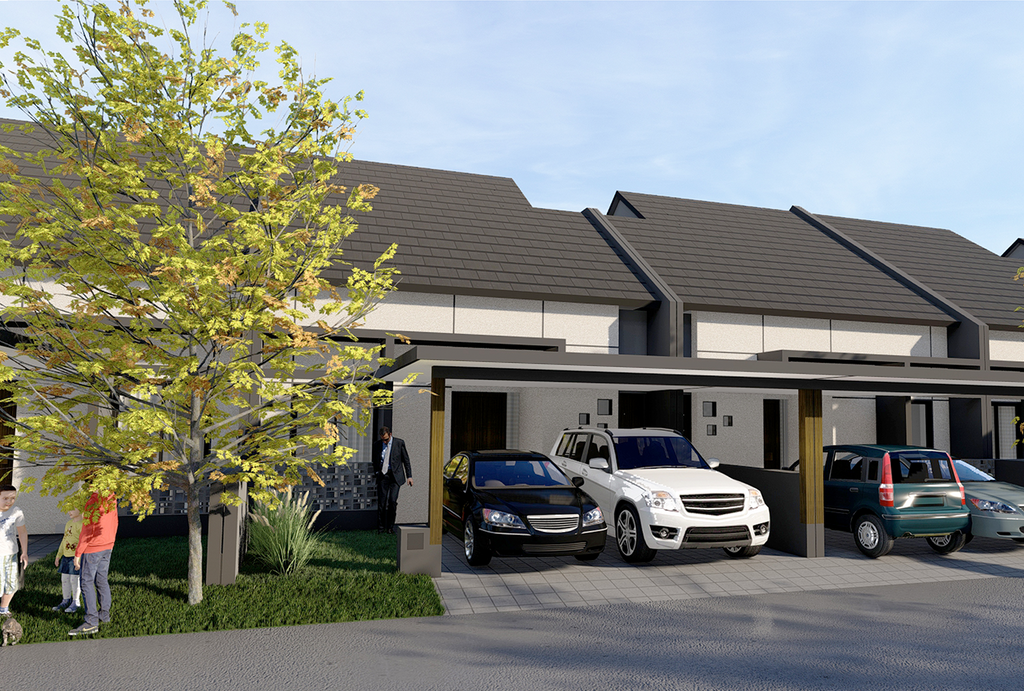 foto tampak rumah tipe ESTER A perumahan Raffles Residence Tahap 2