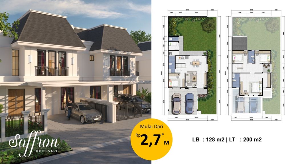 foto denah rumah tipe SAFFRON perumahan CitraGarden BMW