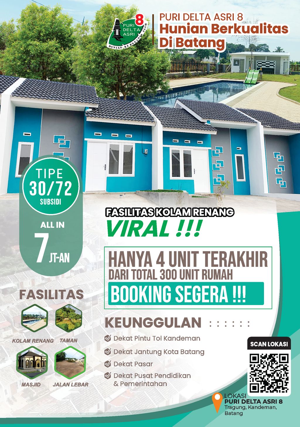 foto tampak rumah tipe 28/72 perumahan Puri Delta Asri 8