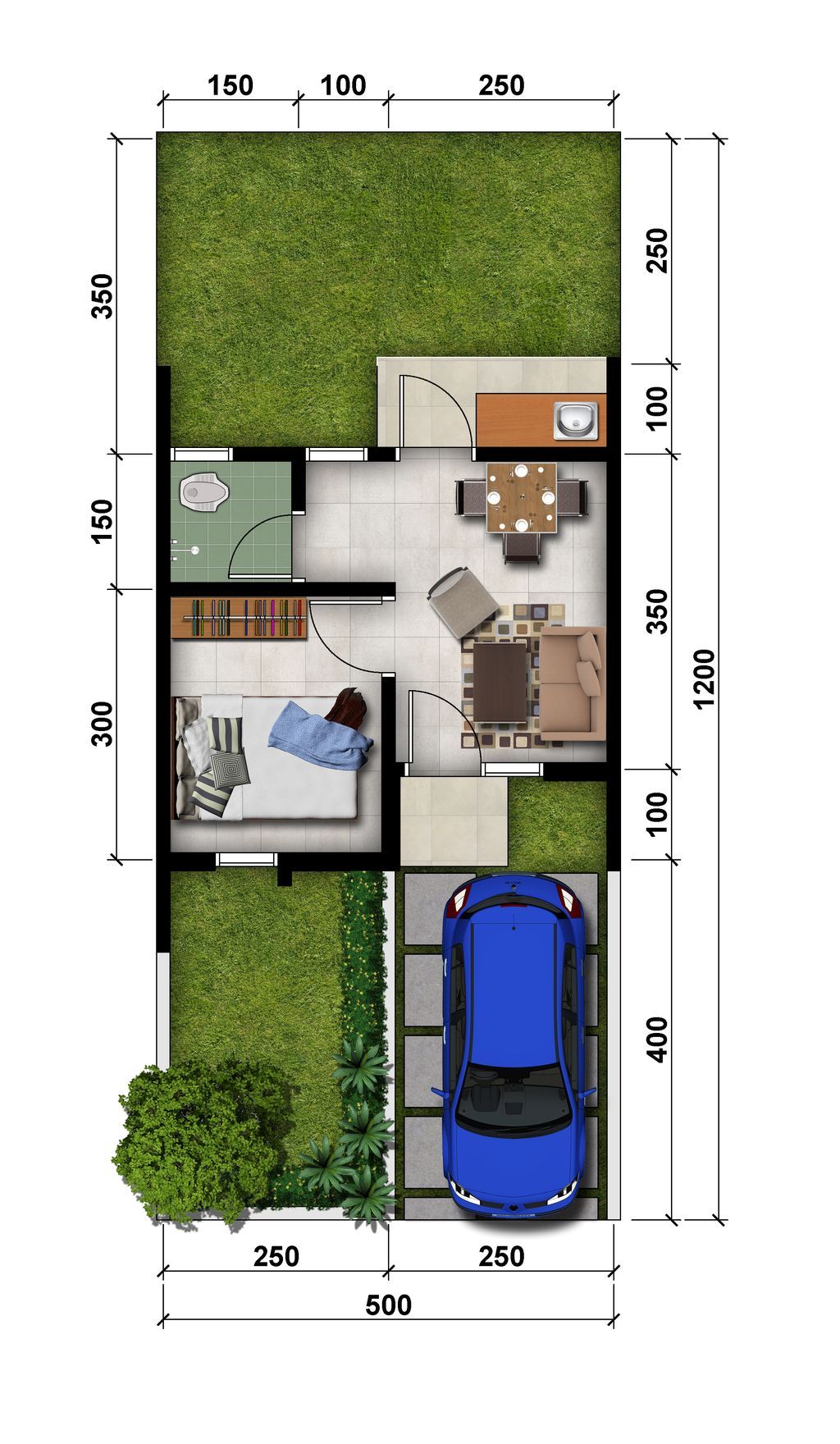 foto denah rumah tipe 27/(106 ) perumahan MODERNLAND CILEJIT-MERATUS