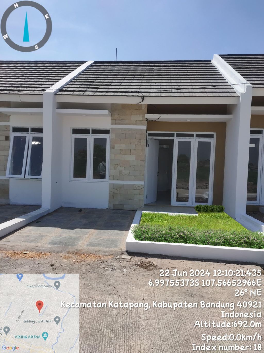 foto tampak rumah tipe K1 NO 13 65/30 perumahan TEDUH KATAPANG