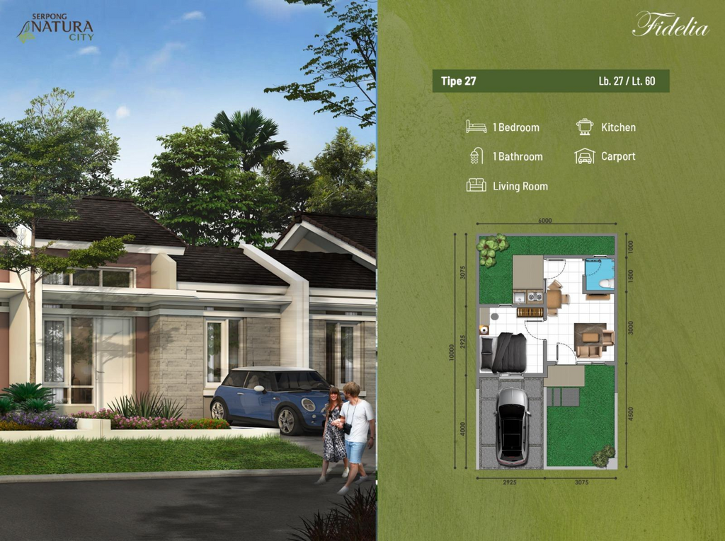 foto denah rumah tipe NF8-15 perumahan SERPONG NATURA CITY