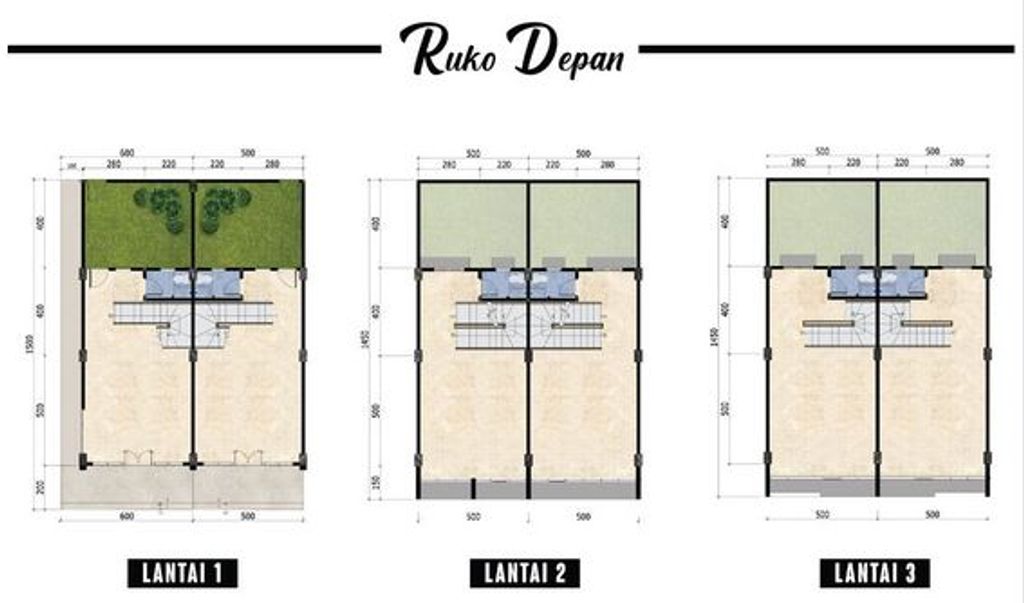 foto denah rumah tipe Ruko R1 (komersil) perumahan CITRALAND TANJUNG MORAWA