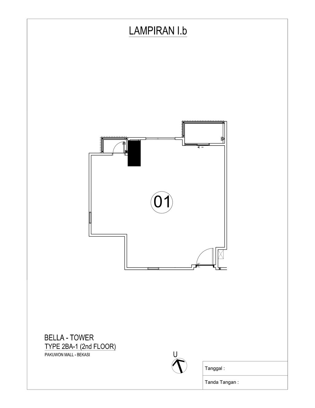 foto denah rumah tipe BELLA 2BR perumahan PAKUWON BEKASI RESIDENCE