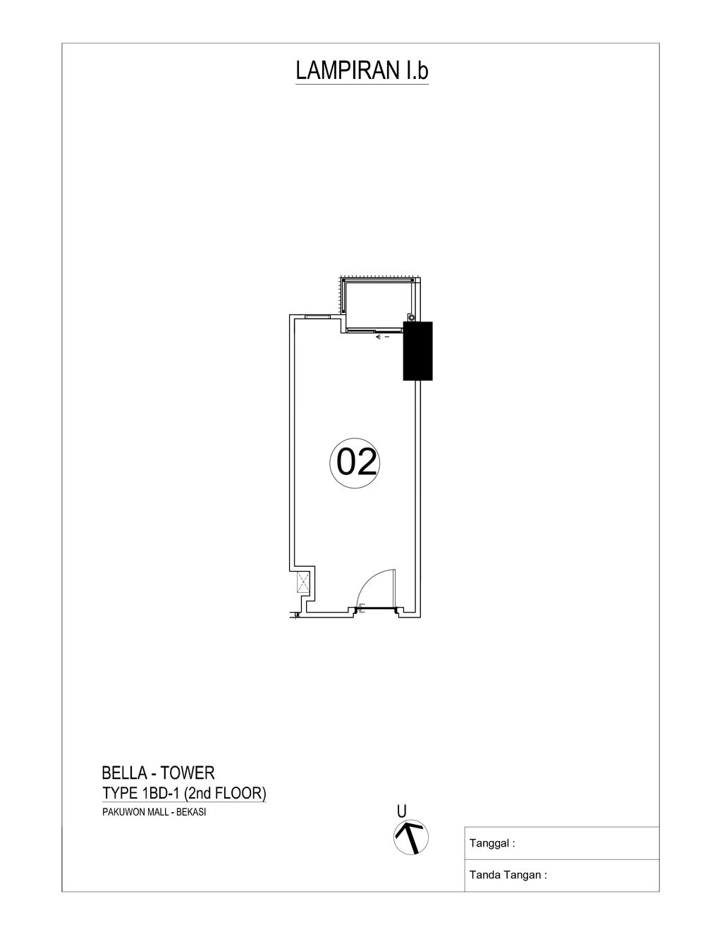 foto denah rumah tipe BELLA 1BR perumahan PAKUWON BEKASI RESIDENCE