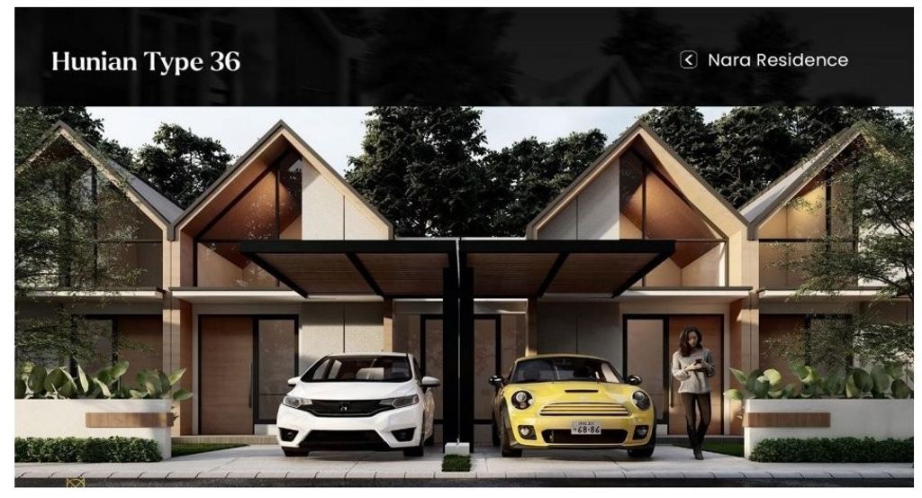 foto tampak rumah tipe 36/60 perumahan NARA RESIDENCE