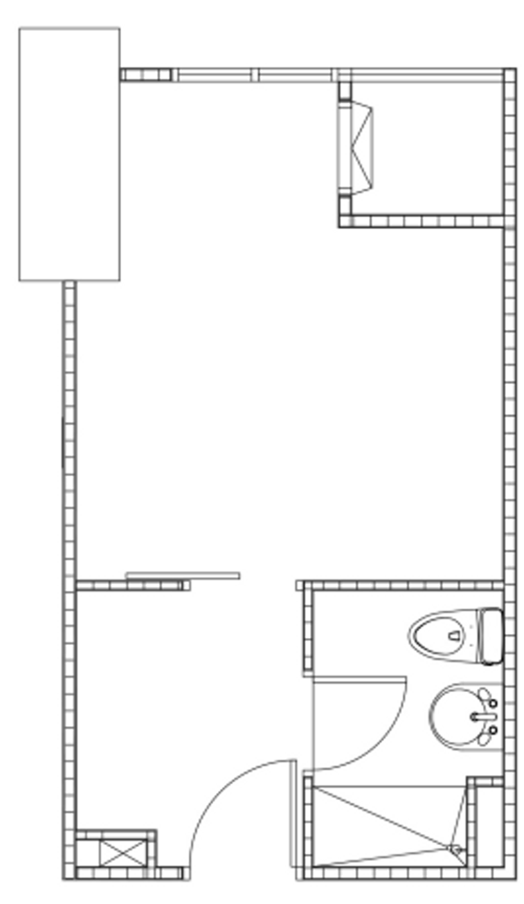 foto denah rumah tipe BARCLAY NORTH 1 BR G perumahan GRAND KAMALA LAGOON TOWER EMERALD & BARCLAY