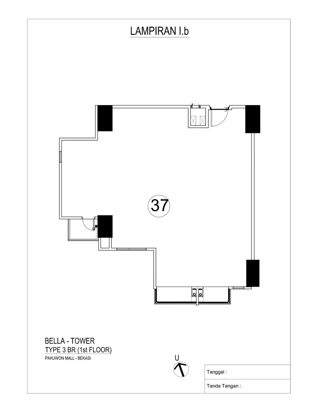 foto denah rumah tipe BELLA 3BR perumahan PAKUWON BEKASI RESIDENCE