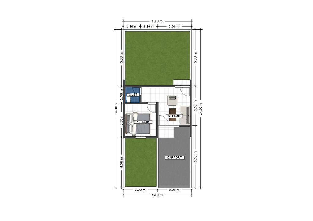 foto denah rumah tipe OBSIDIAN perumahan Grand Kemayoran