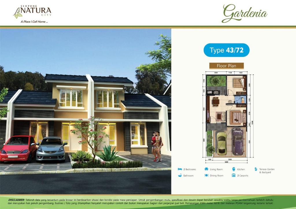 foto denah rumah tipe NG5-0001 perumahan SERPONG NATURA CITY