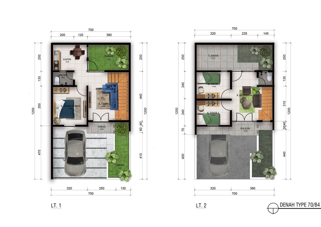 foto denah rumah tipe 75/104 perumahan DUA MATA RESIDENCE