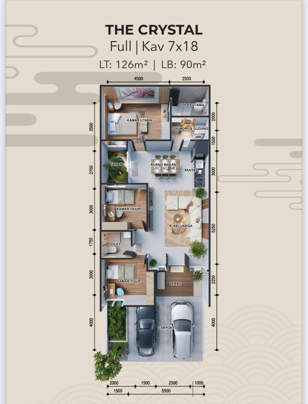 foto denah rumah tipe CRYSTAL - BLOK E02 NO. 09 perumahan Citra Garden Aneka