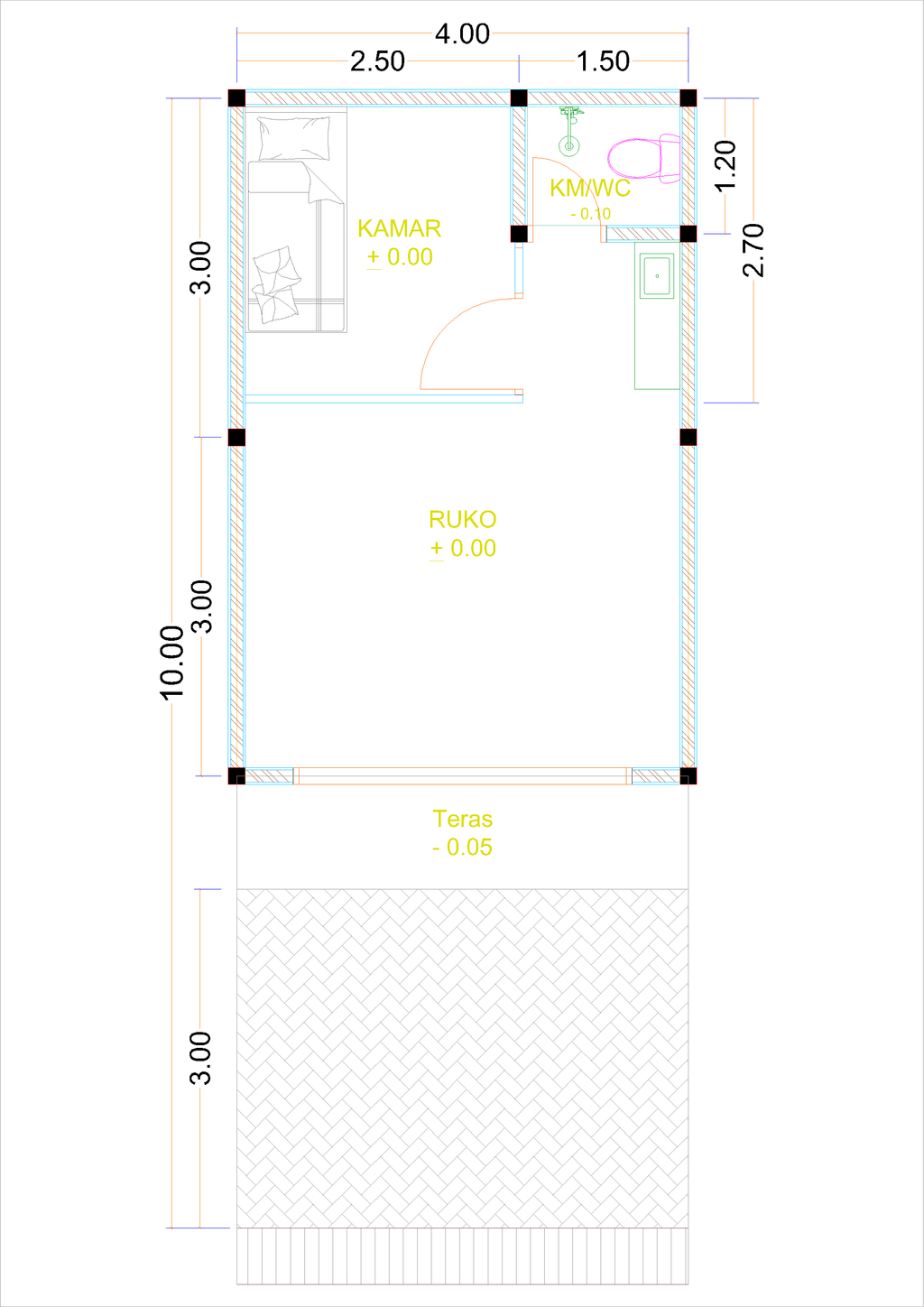foto denah rumah tipe RKK-3 (2025) perumahan Kepuren Residence (Kepuren)