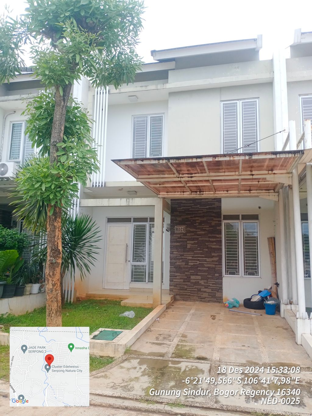 foto tampak rumah tipe NED-25 perumahan SERPONG NATURA CITY