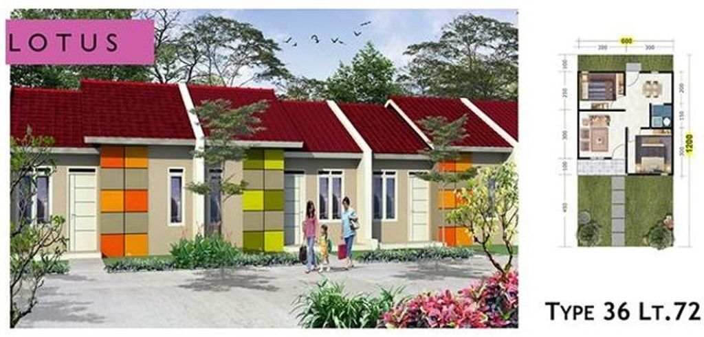 foto denah rumah tipe LOTUS, perumahan SUKOMORO CITY