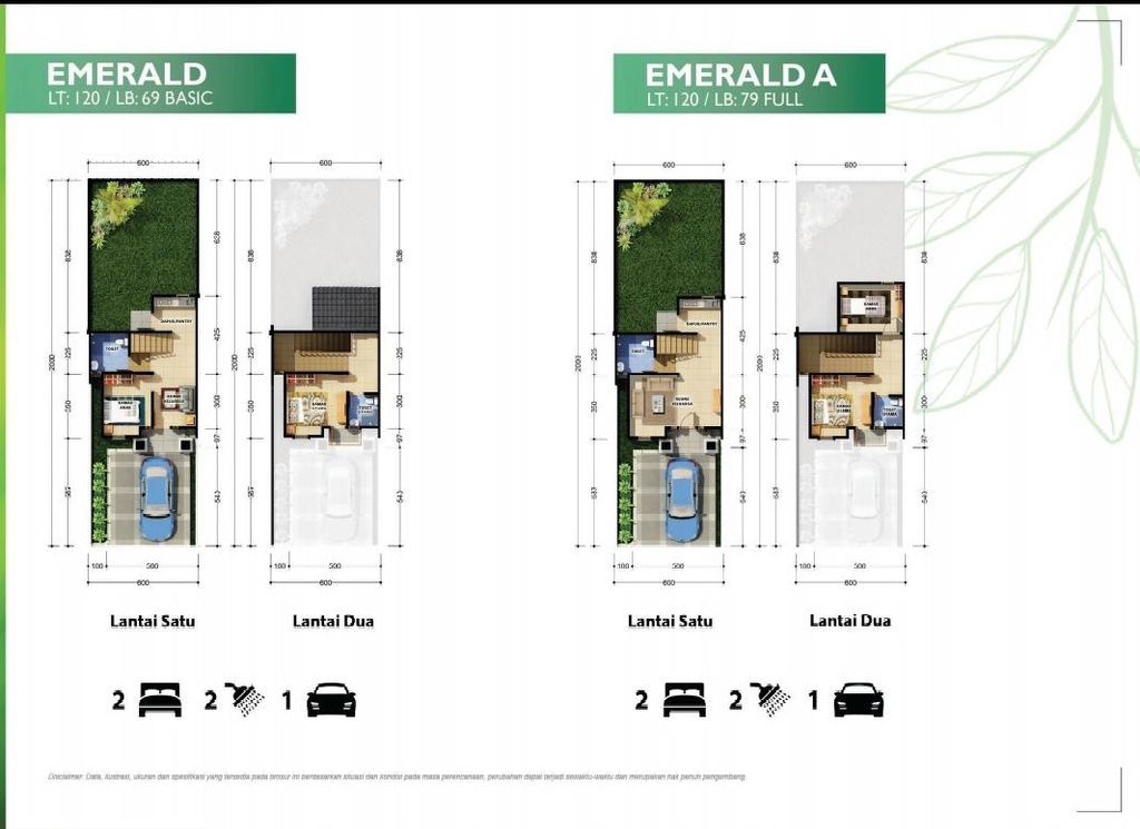 foto denah rumah tipe EMERALD - BLOK C03 NO. 02 perumahan Citra Garden Aneka