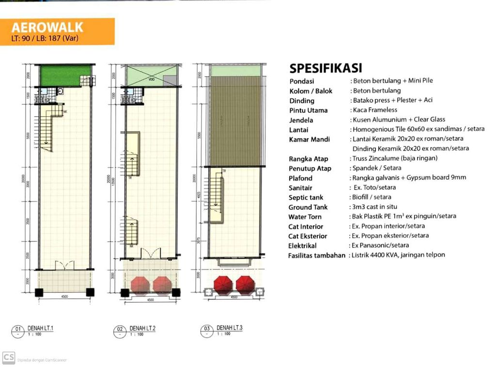 foto denah rumah tipe RUKO AEROWALK - BLOK A00 NO. 15 perumahan Citra Garden Aneka