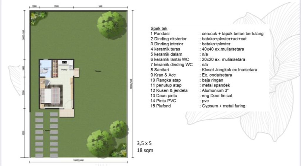 foto denah rumah tipe GARDEN LODGE - BLOK G01 NO. 11 perumahan AEROWALK, CITRAGARDEN ANEKA