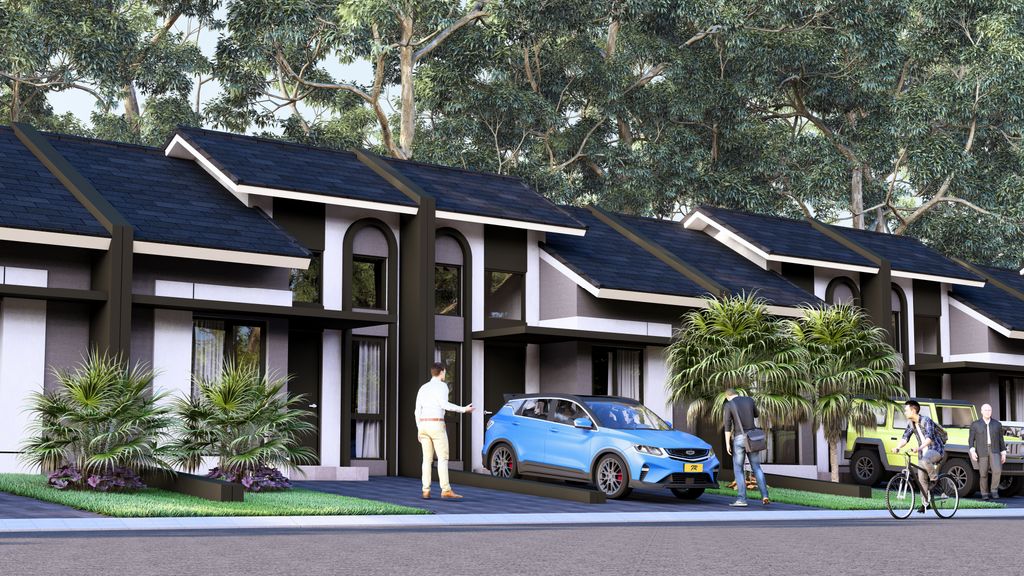 foto tampak rumah tipe 46/72 Alamanda perumahan AMARA VILLAGE