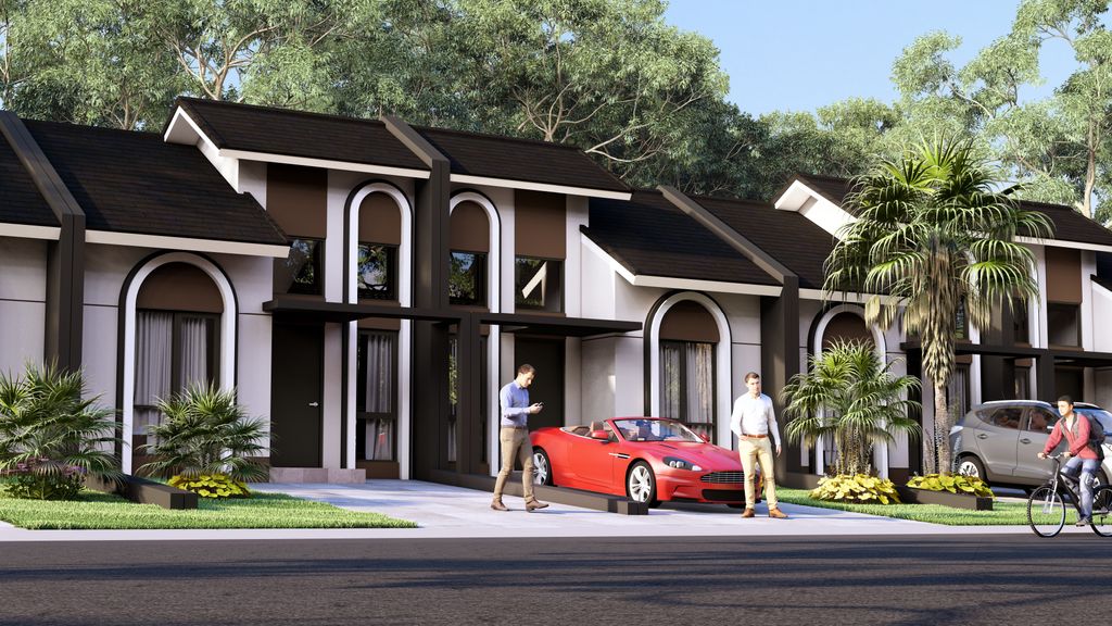 foto tampak rumah tipe HOOK 46 East Windsor perumahan ROYAL GRANDE