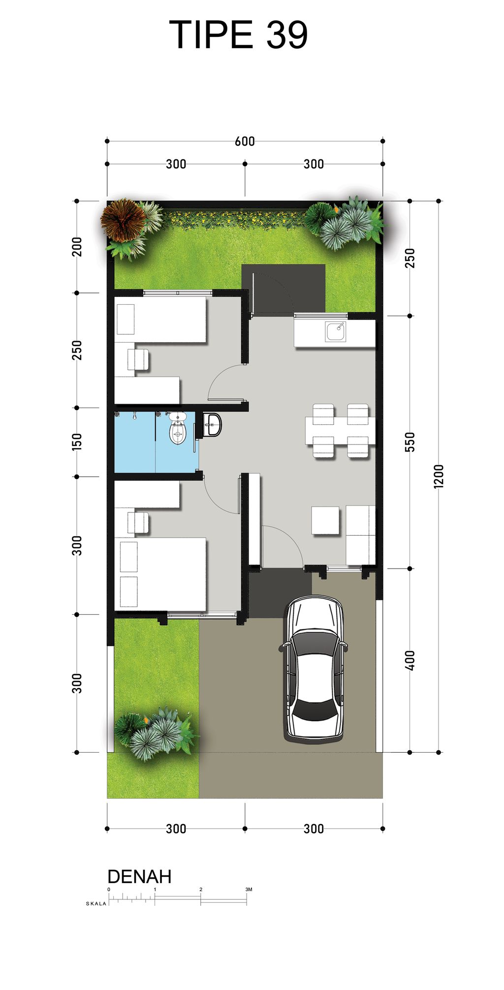 foto denah rumah tipe 39/72 East Windsor perumahan ROYAL GRANDE