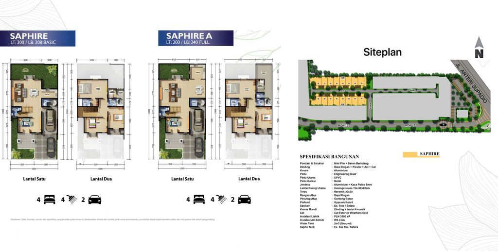 foto denah rumah tipe SHAPIRE - BLOK A05 NO. 06 perumahan Citra Garden Aneka