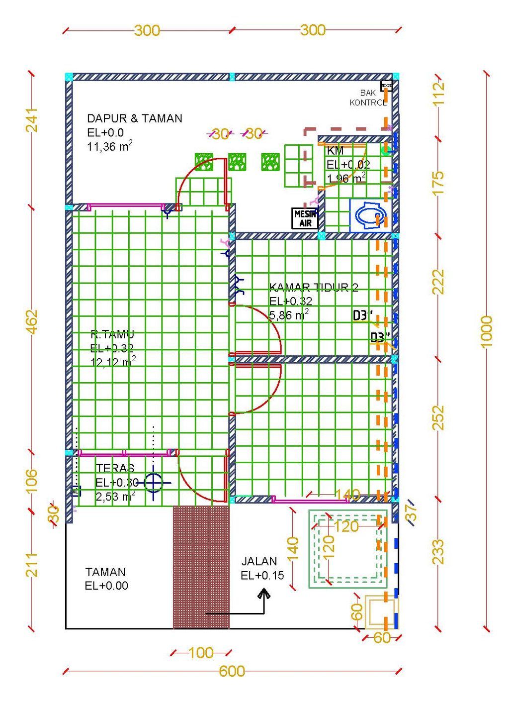 foto denah rumah tipe CEMPAKA ANGGREK 2025 perumahan SURYAJAYA ANNIE LAND
