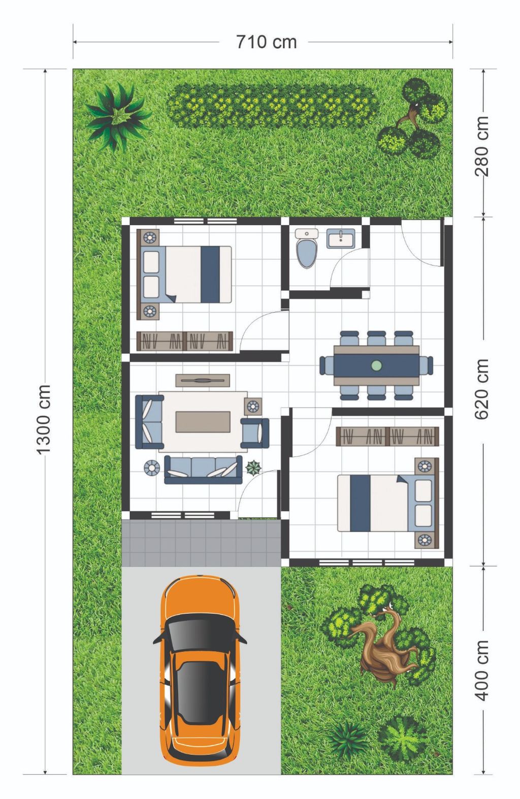 foto denah rumah tipe 36 perumahan VILLA MADINA LAND