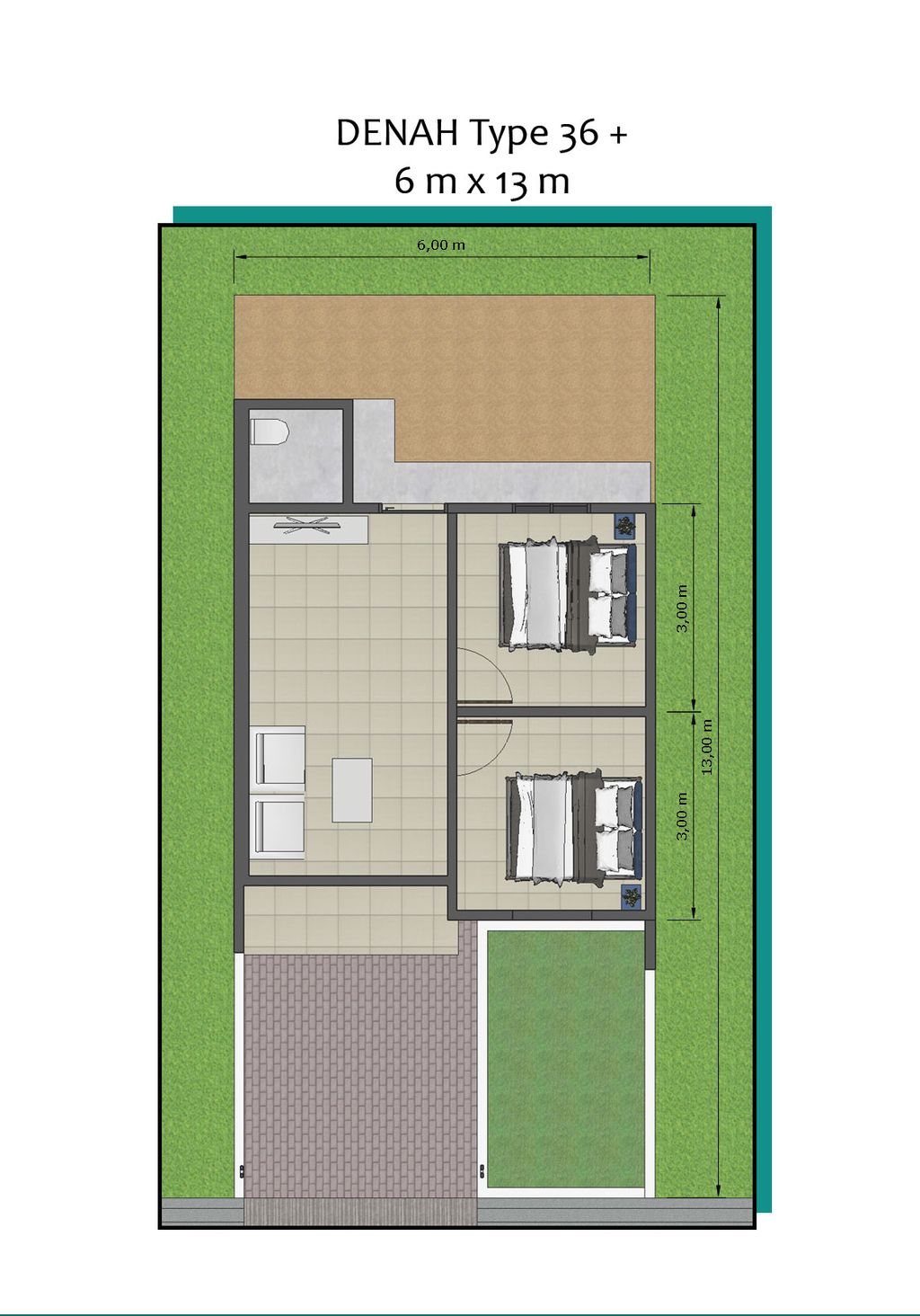 foto denah rumah tipe 36 perumahan DIMENSI RESIDENCE NUSA INDAH