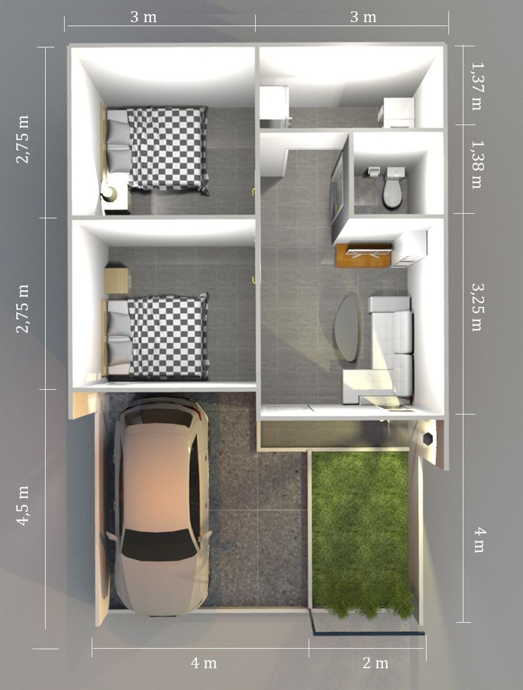 foto denah rumah tipe 30/60 perumahan SADJATI GARDEN CITY 2 Tahap 2