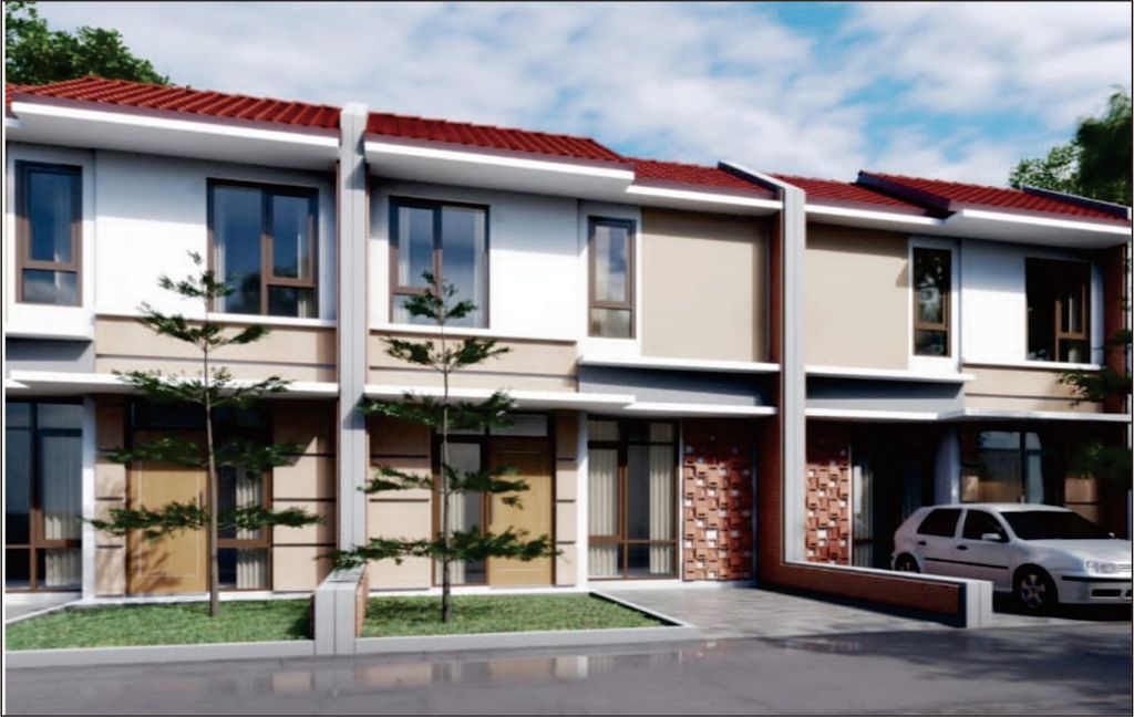 foto tampak rumah tipe atrium perumahan Grand Hegar Dawuan