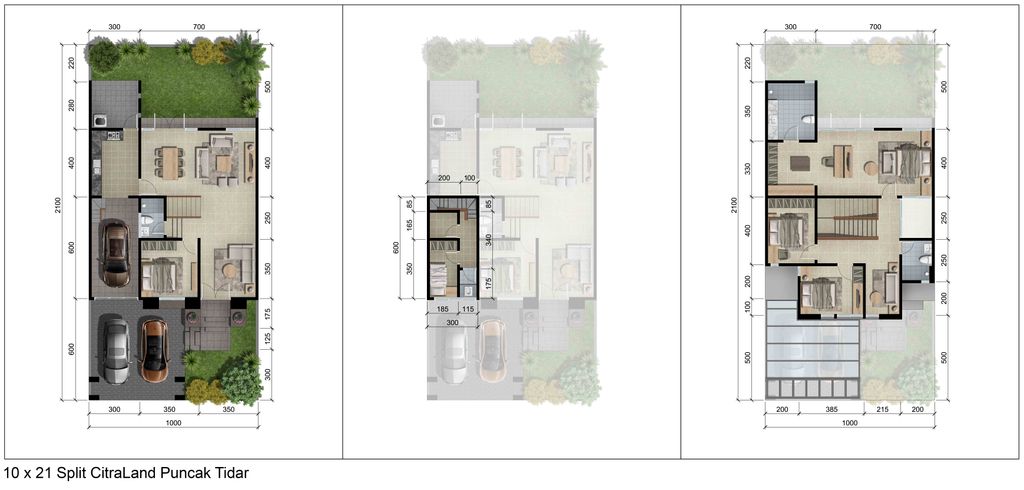 foto denah rumah tipe AZURITE SPLIT LEVEL perumahan CITRALAND PUNCAK TIDAR MALANG TAHAP II