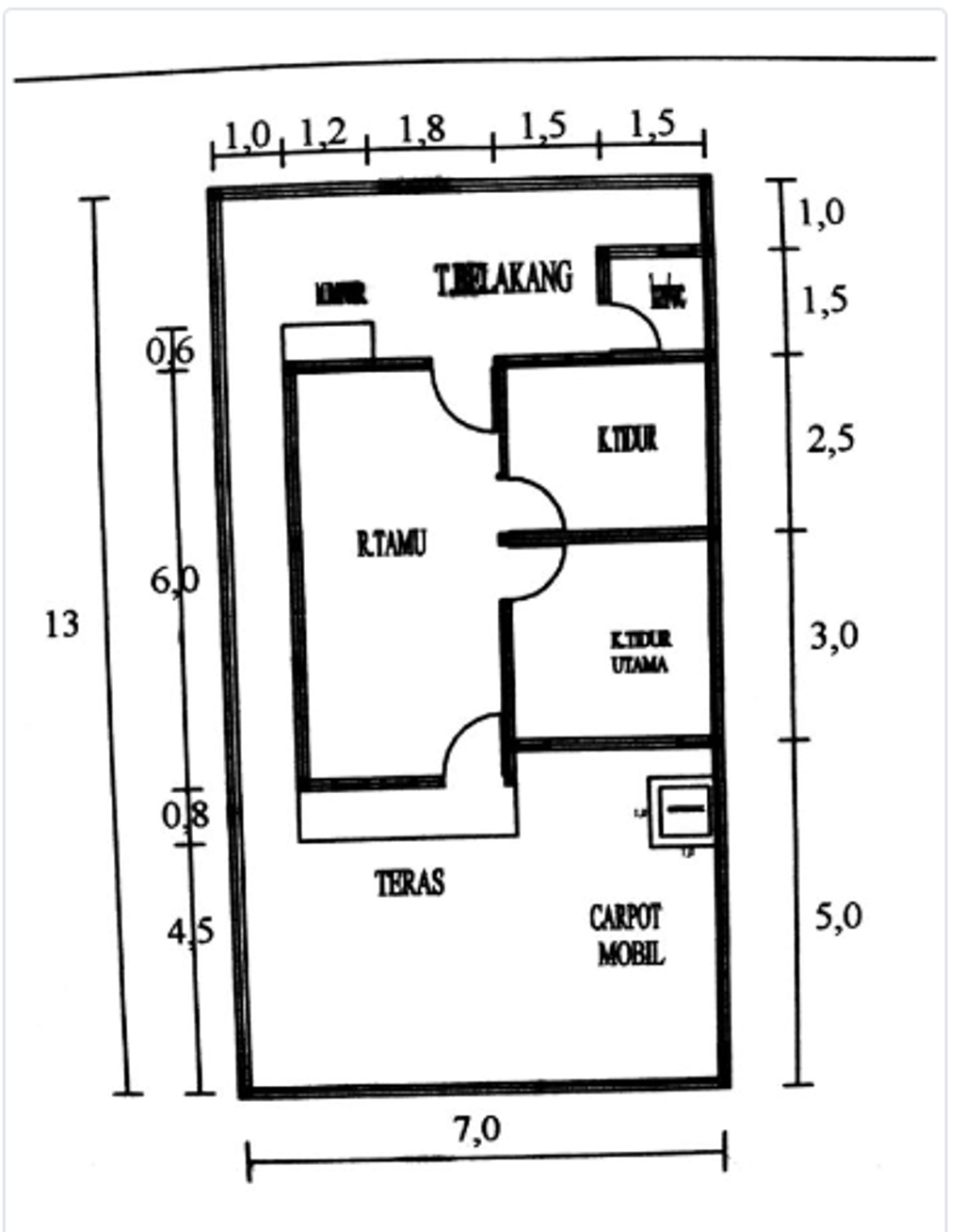 foto denah rumah tipe 36 perumahan Karya mandiri Residence