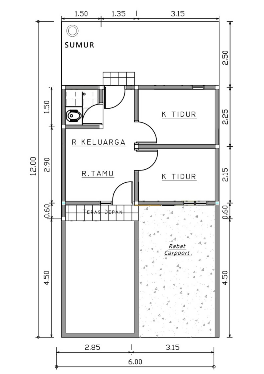 foto denah rumah tipe RSH perumahan Perumahan Pessona Wirolegi