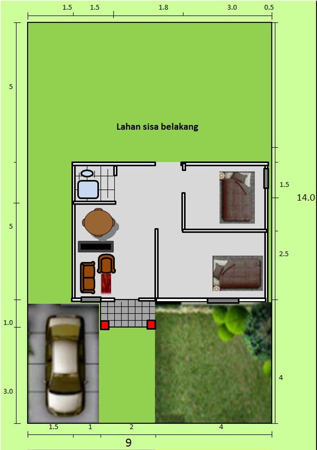 foto denah rumah tipe GRANDE perumahan KOMPLEK GRAHAKARYA BAKUNCI
