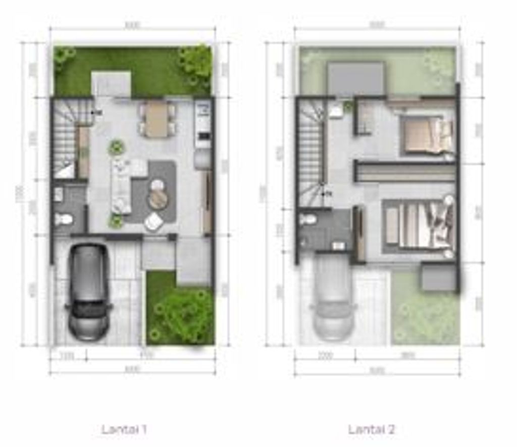 foto denah rumah tipe Viola 6x11 Deluxe perumahan SUMMARECON CROWN GADING - CLUSTER VIOLA RESIDENCE